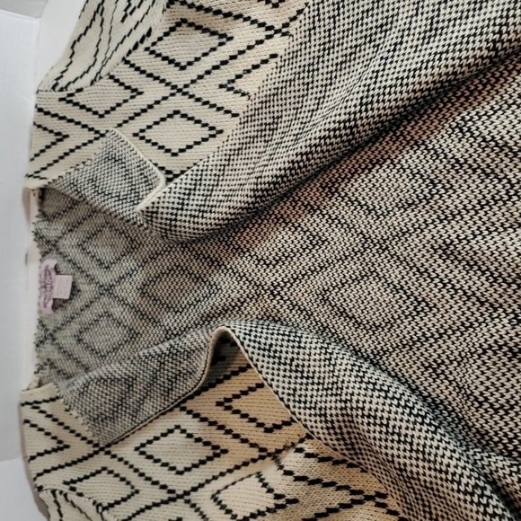 Geometric Print Sweater Open-Front  Cardigan  L - Picture 11 of 12